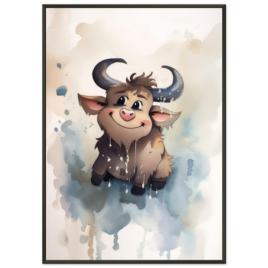 Süßer Stier, Poster mit Alurahmen - Stiersbeste