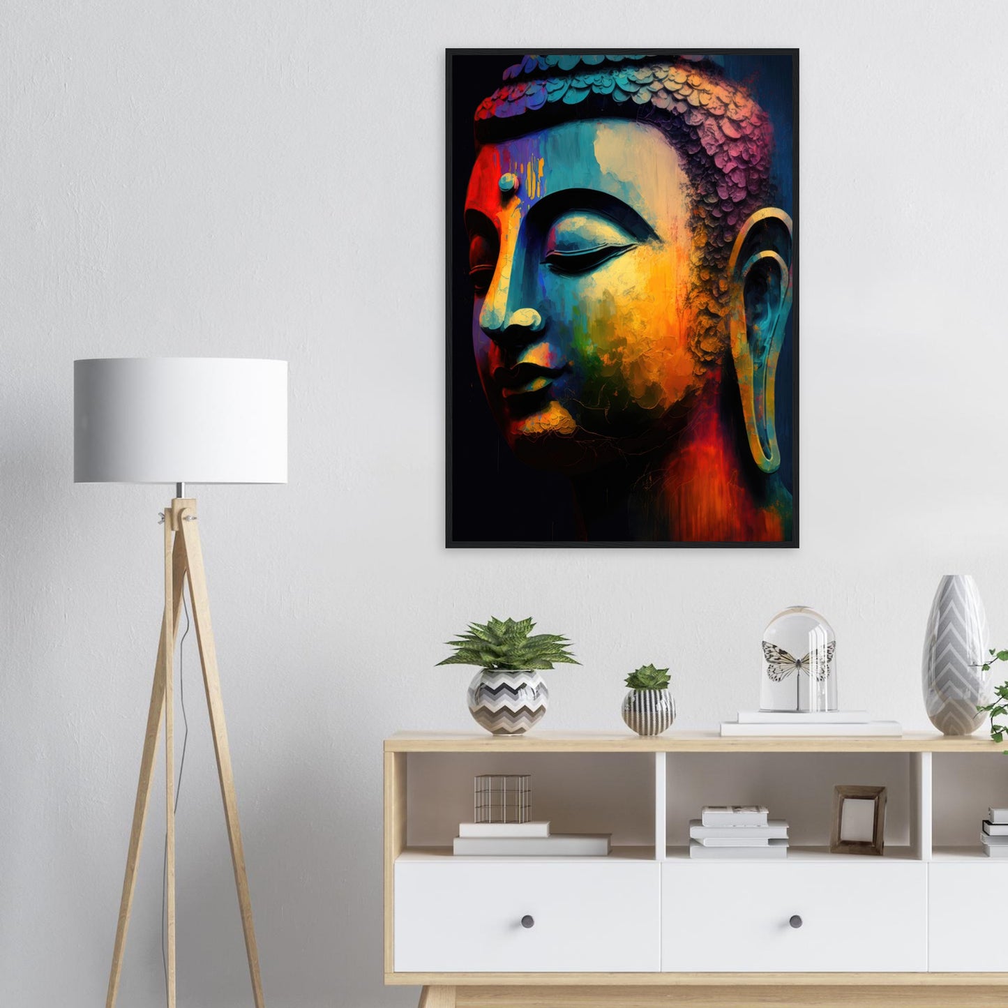 Balance des Buddha, Poster mit Holzrahmen - Stiersbeste