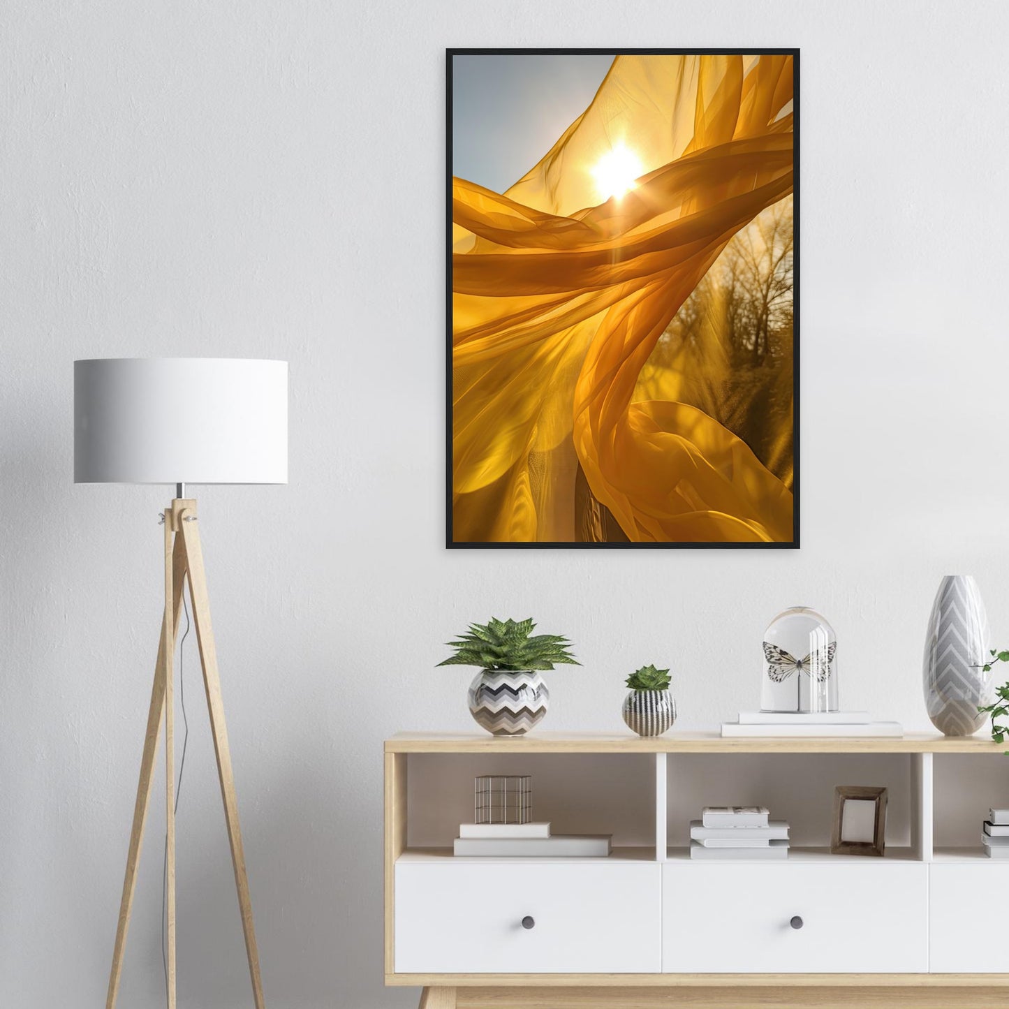 Yellow Dance, Poster mit Holzrahmen - Stiers Beste