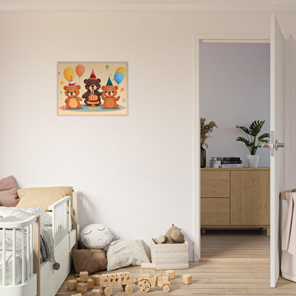 Bärige Party, Poster mit Holzrahmen - Stiersbeste