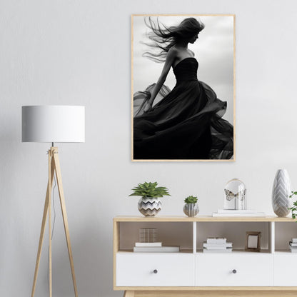 Eleganz im Wind, Poster mit Holzrahmen - Stiers Beste