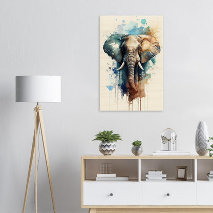 Elefant im Farbrausch, Holzdruck - Stiersbeste