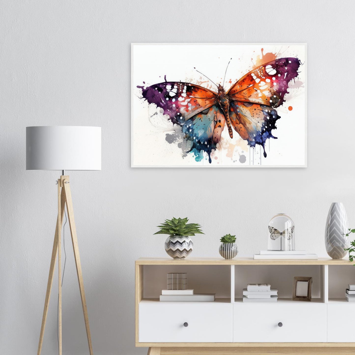 Wings of Color, Poster mit Holzrahmen - Stiersbeste