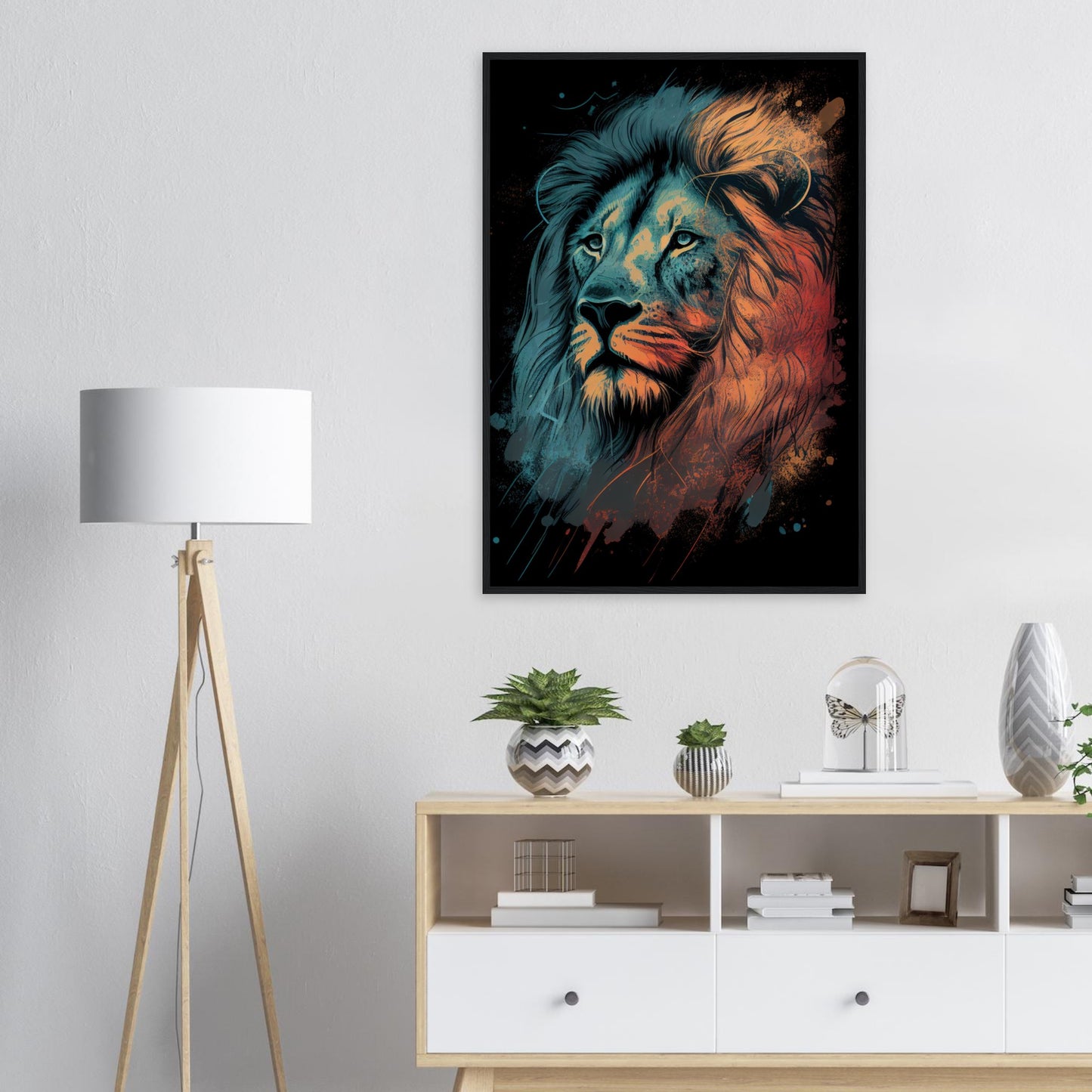 Eyes of the King, Poster mit Holzrahmen - Stiersbeste