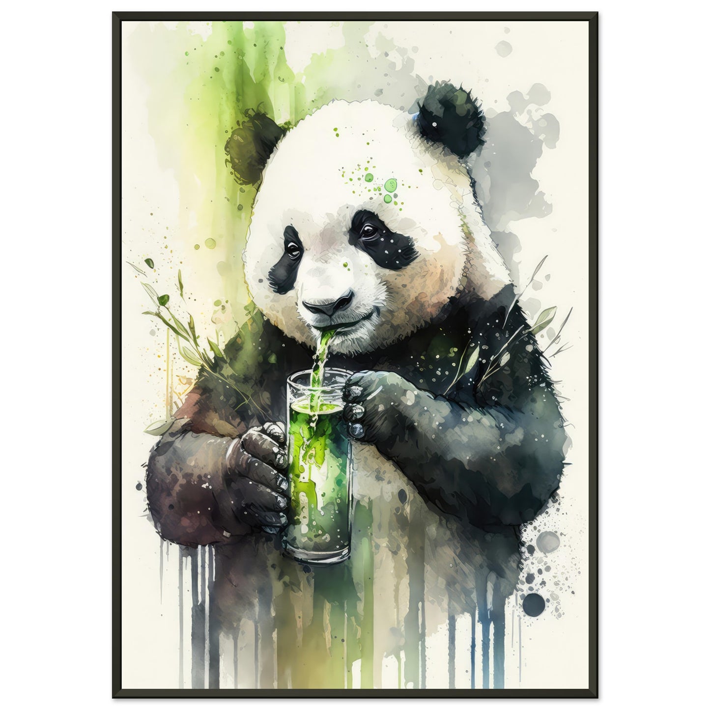 Panda Shake, Poster mit Alurahmen - Stiersbeste
