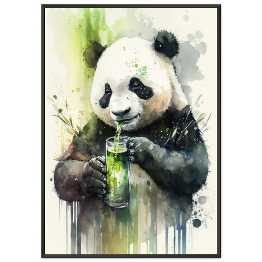 Panda Shake, Poster mit Alurahmen - Stiersbeste
