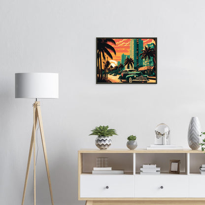Retro Miami, Poster mit Alurahmen - Stiersbeste