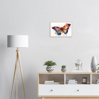 Wings of Color, Poster mit Holzrahmen - Stiersbeste