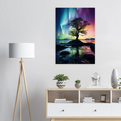 Polarlicht Baum, Leinwanddruck - Stiers Beste