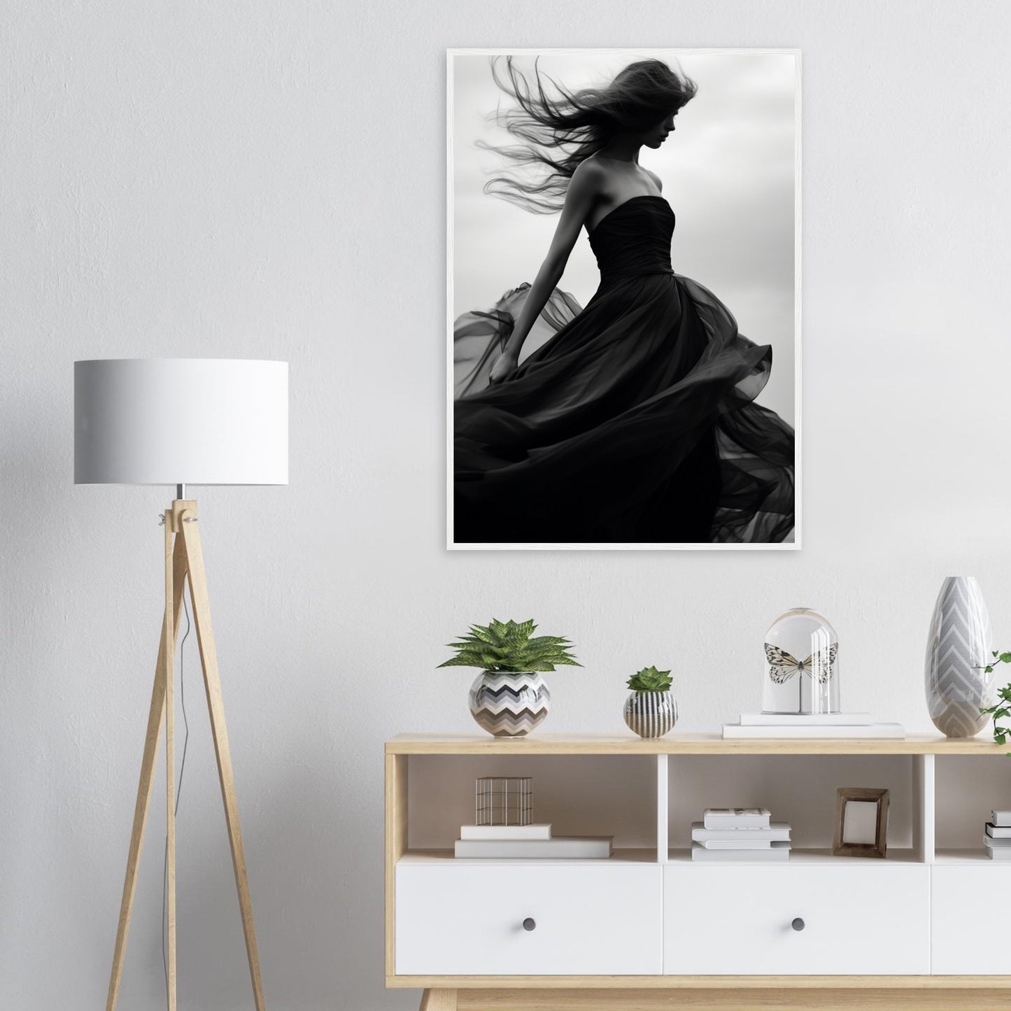 Eleganz im Wind, Poster mit Holzrahmen - Stiers Beste