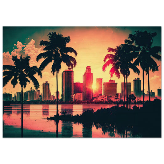 Miami Sunset, Holzdruck - Stiersbeste