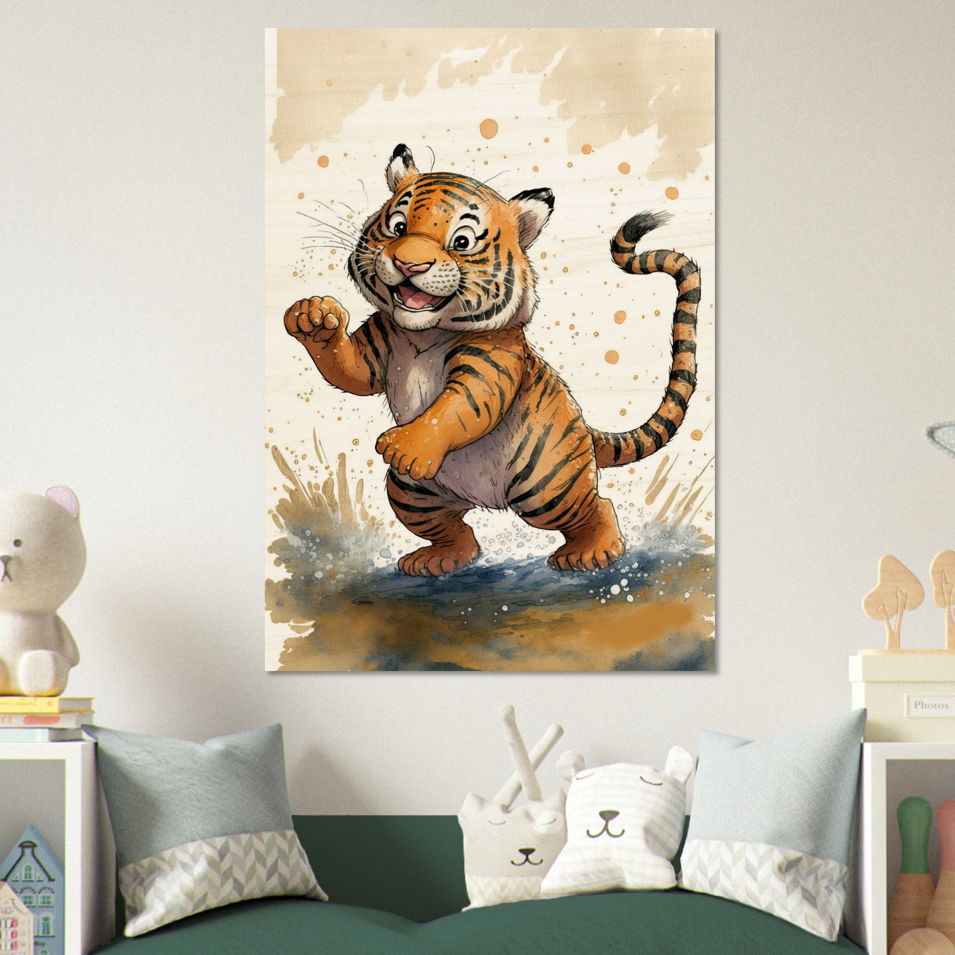 Matschiger Tiger, Holzdruck - Stiersbeste