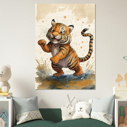 Matschiger Tiger, Holzdruck - Stiersbeste