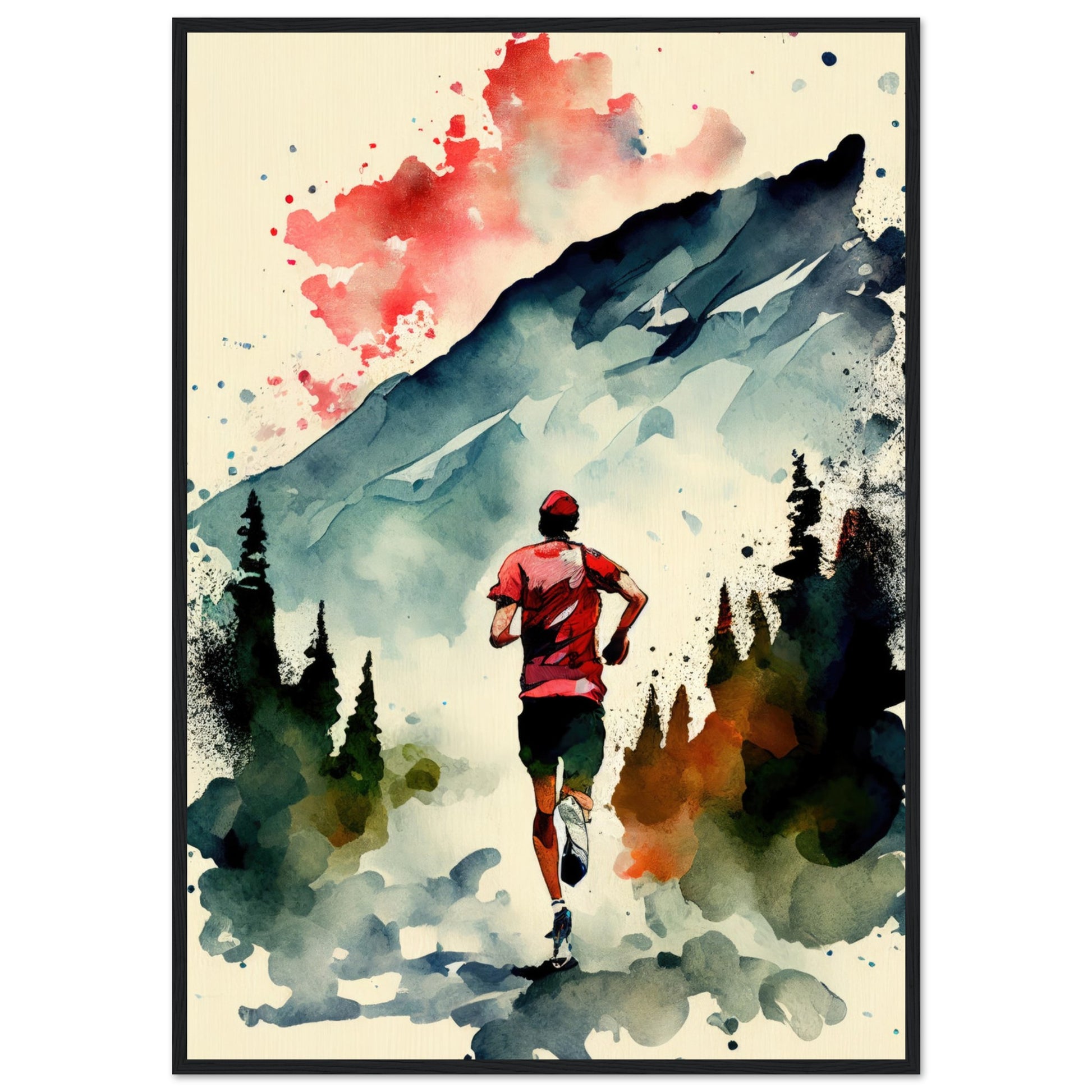 Nature Run, Poster mit Holzrahmen - Stiersbeste