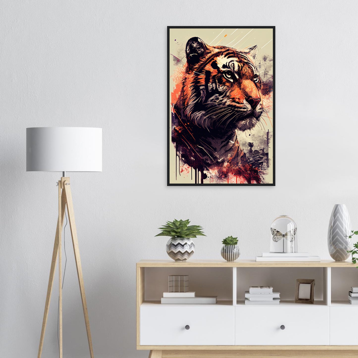 Geheimnisse des Tigerblicks, Poster mit Holzrahmen - Stiersbeste