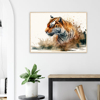 Faszination des Tigers, Poster mit Holzrahmen - Stiersbeste