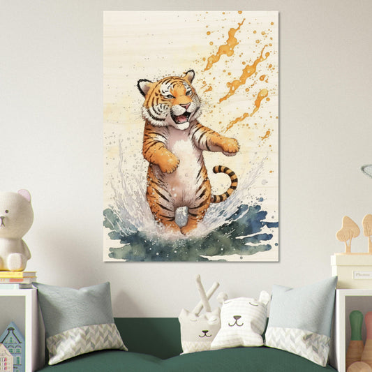 Wasserspaß Tiger, Holzdruck - Stiersbeste