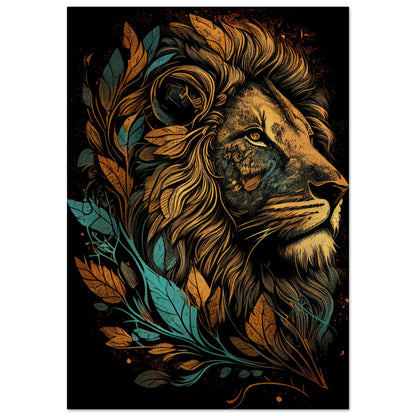 Leaf Lion, Holzdruck - Stiersbeste
