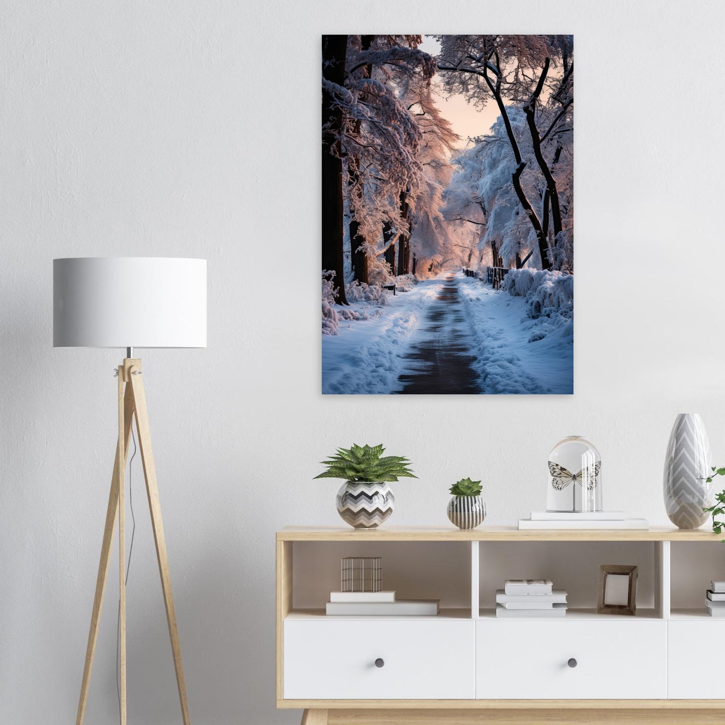 Verschneite Straßenlandschaft, Aluminiumdruck - Stiers Beste