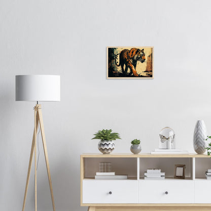 Imposante Streifen, Poster mit Holzrahmen - Stiersbeste