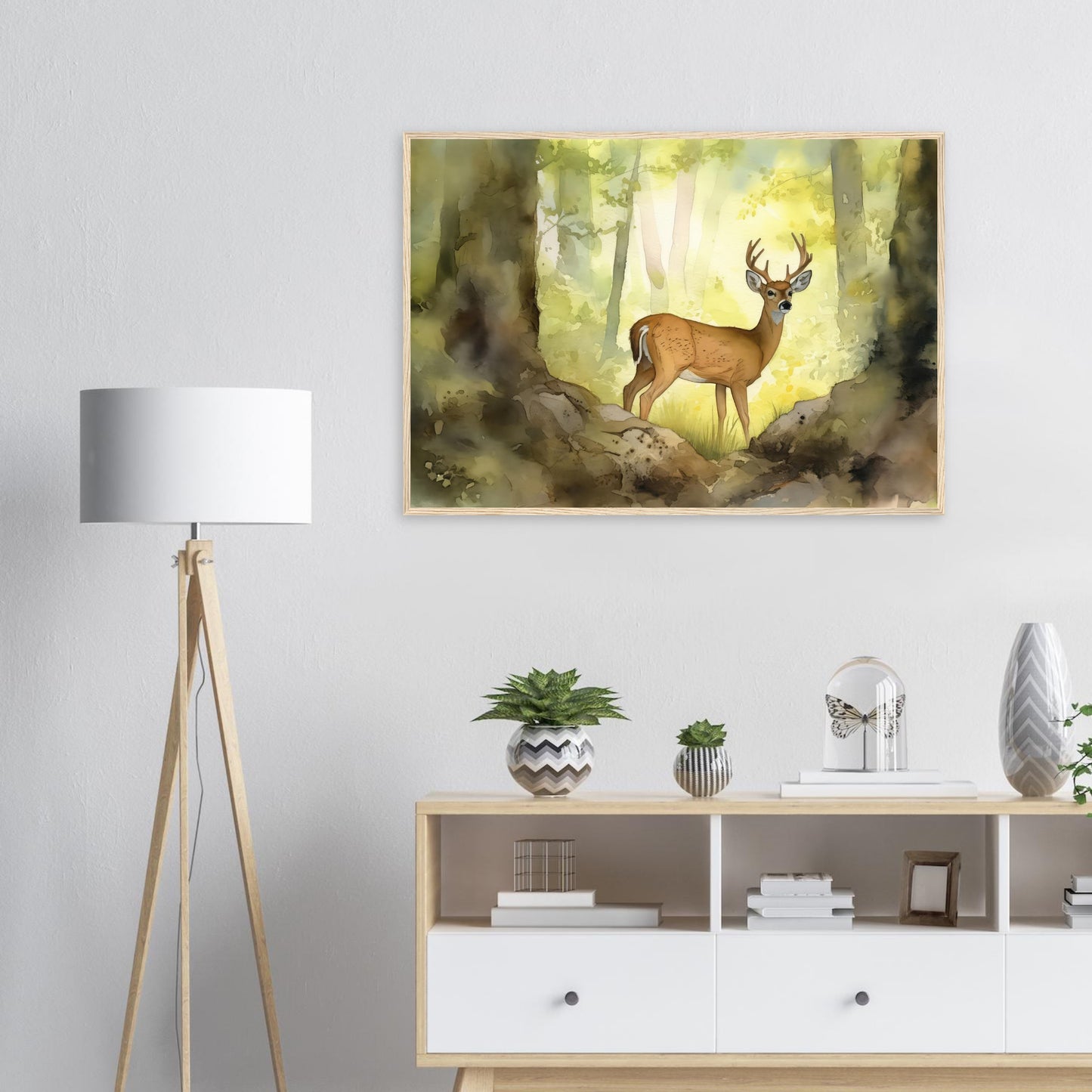In den Wäldern der Majestät, Poster mit Holzrahmen - Stiersbeste
