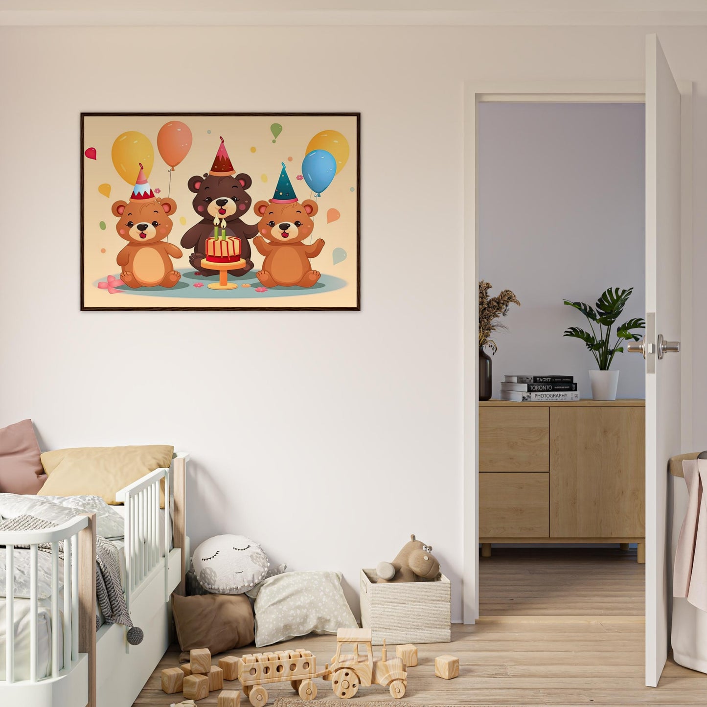 Bärige Party, Poster mit Holzrahmen - Stiersbeste