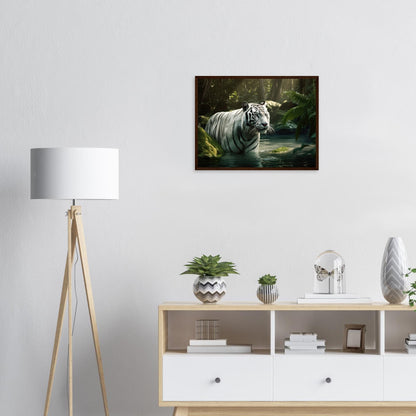 Tiger Bad, Poster mit Holzrahmen - Stiersbeste