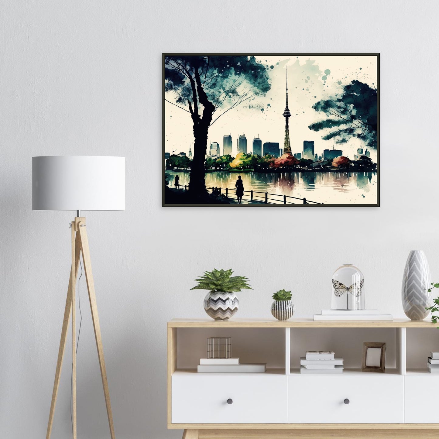 Ruhiges Tokyo, Poster mit Alurahmen - Stiersbeste