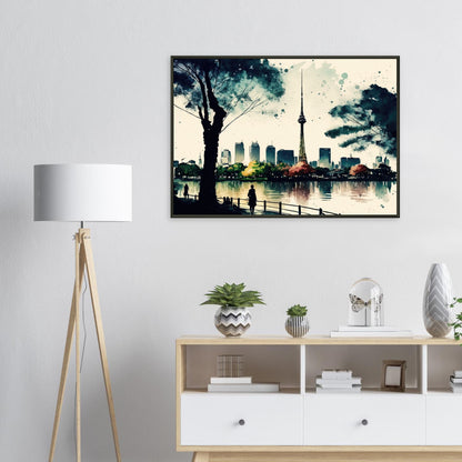 Ruhiges Tokyo, Poster mit Alurahmen - Stiersbeste
