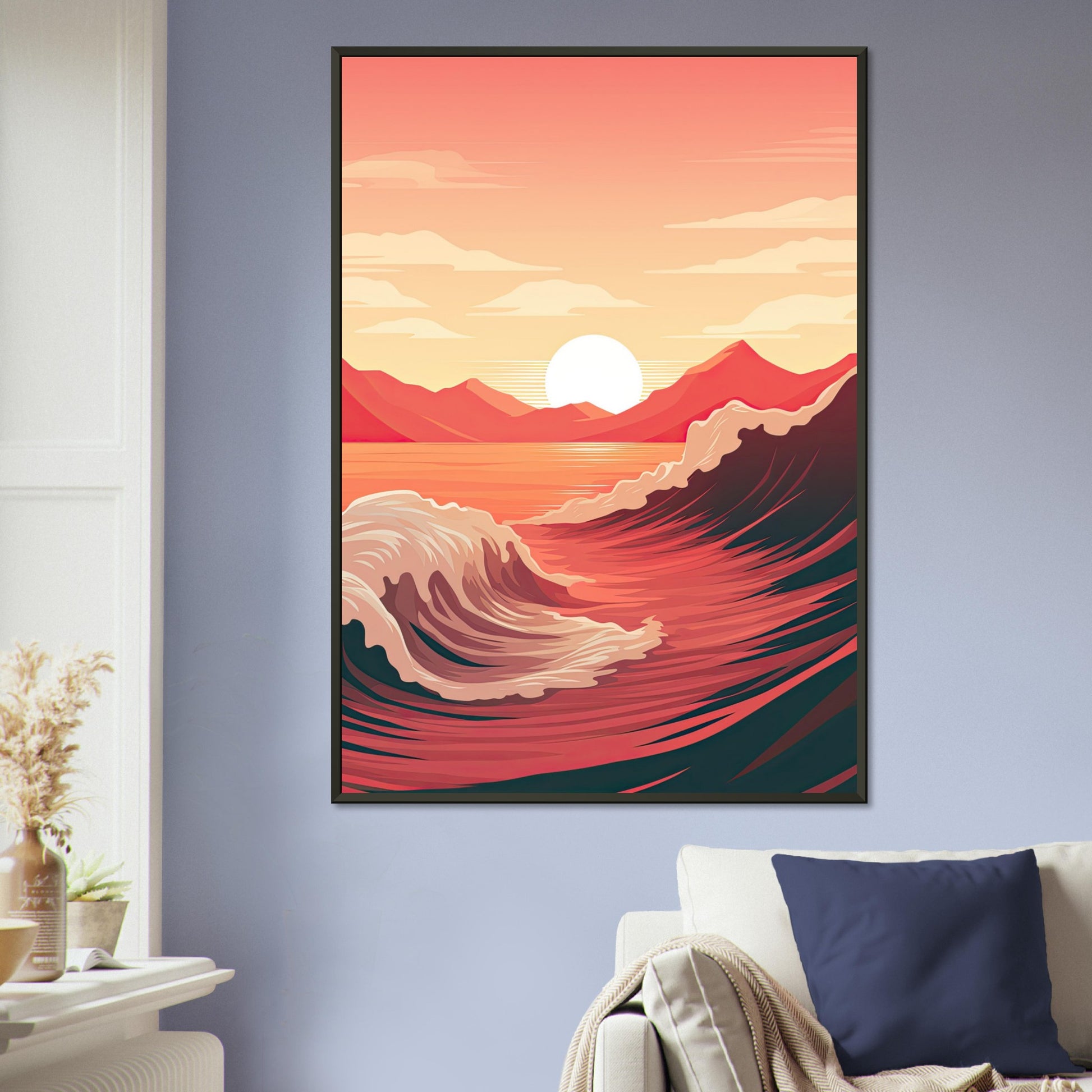 Red Wave, Poster mit Alurahmen - Stiers Beste