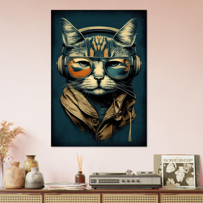 Retro Cat, Aluminiumdruck - Stiersbeste