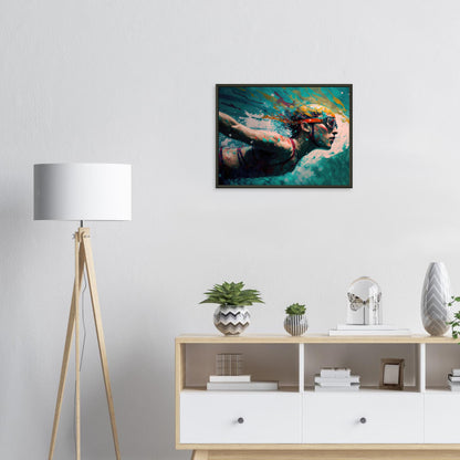 Retro Swim, Poster mit Alurahmen - Stiersbeste