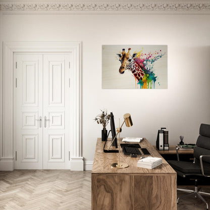 Giraffe Splash Art, Holzdruck - Stiersbeste