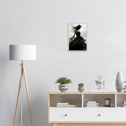 Eleganz im Wind, Poster mit Holzrahmen - Stiers Beste