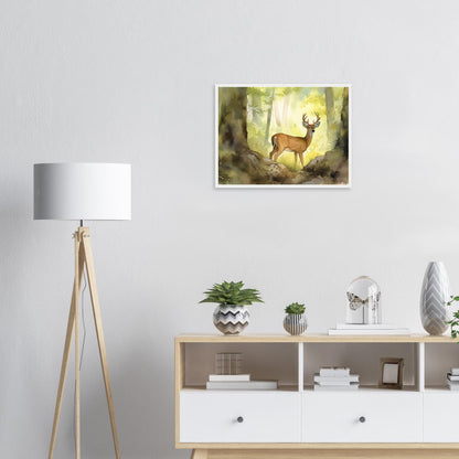In den Wäldern der Majestät, Poster mit Holzrahmen - Stiersbeste