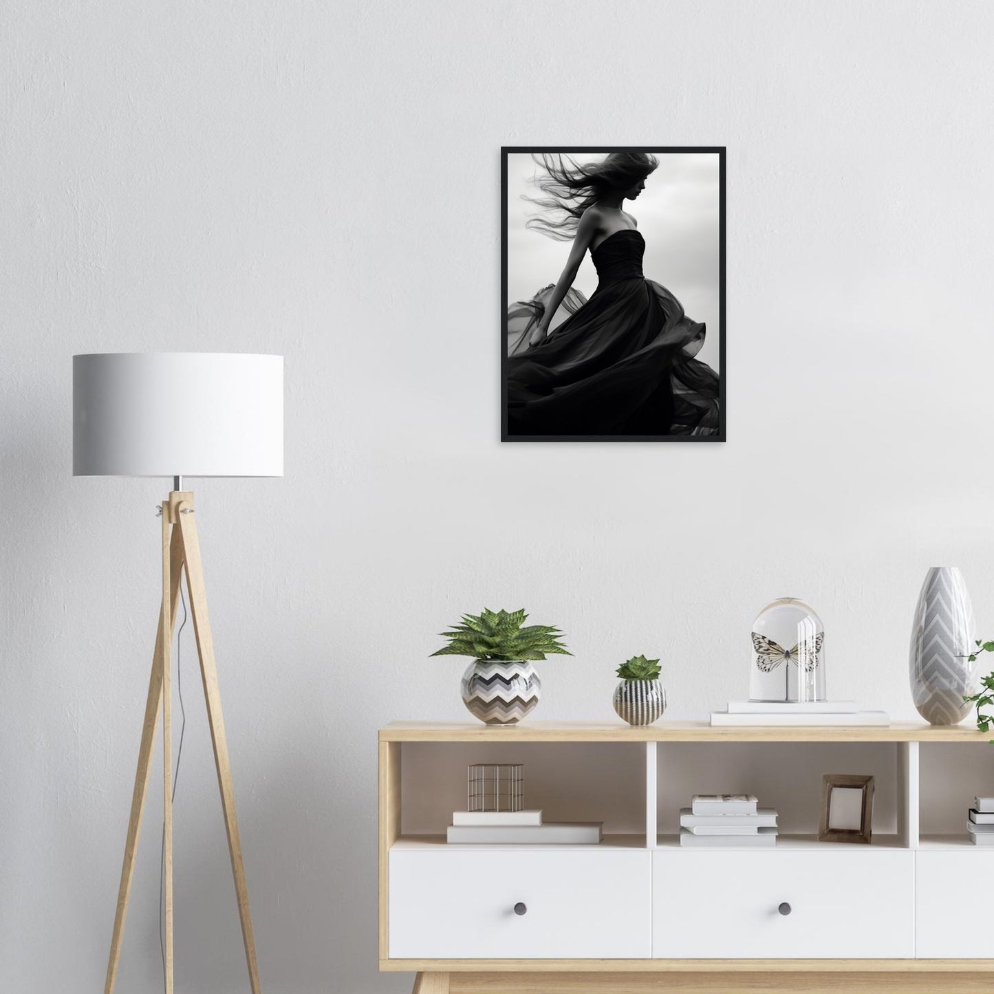 Eleganz im Wind, Poster mit Holzrahmen - Stiers Beste