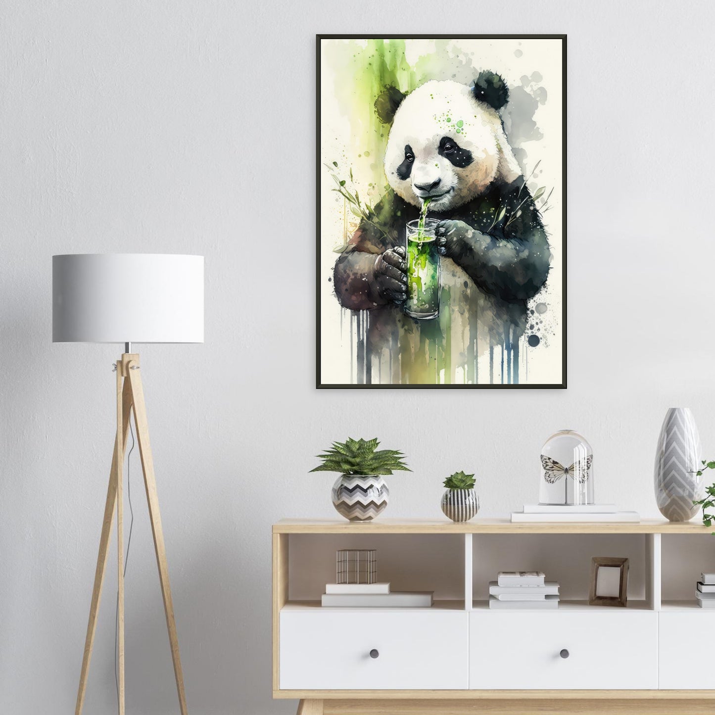 Panda Shake, Poster mit Alurahmen - Stiersbeste