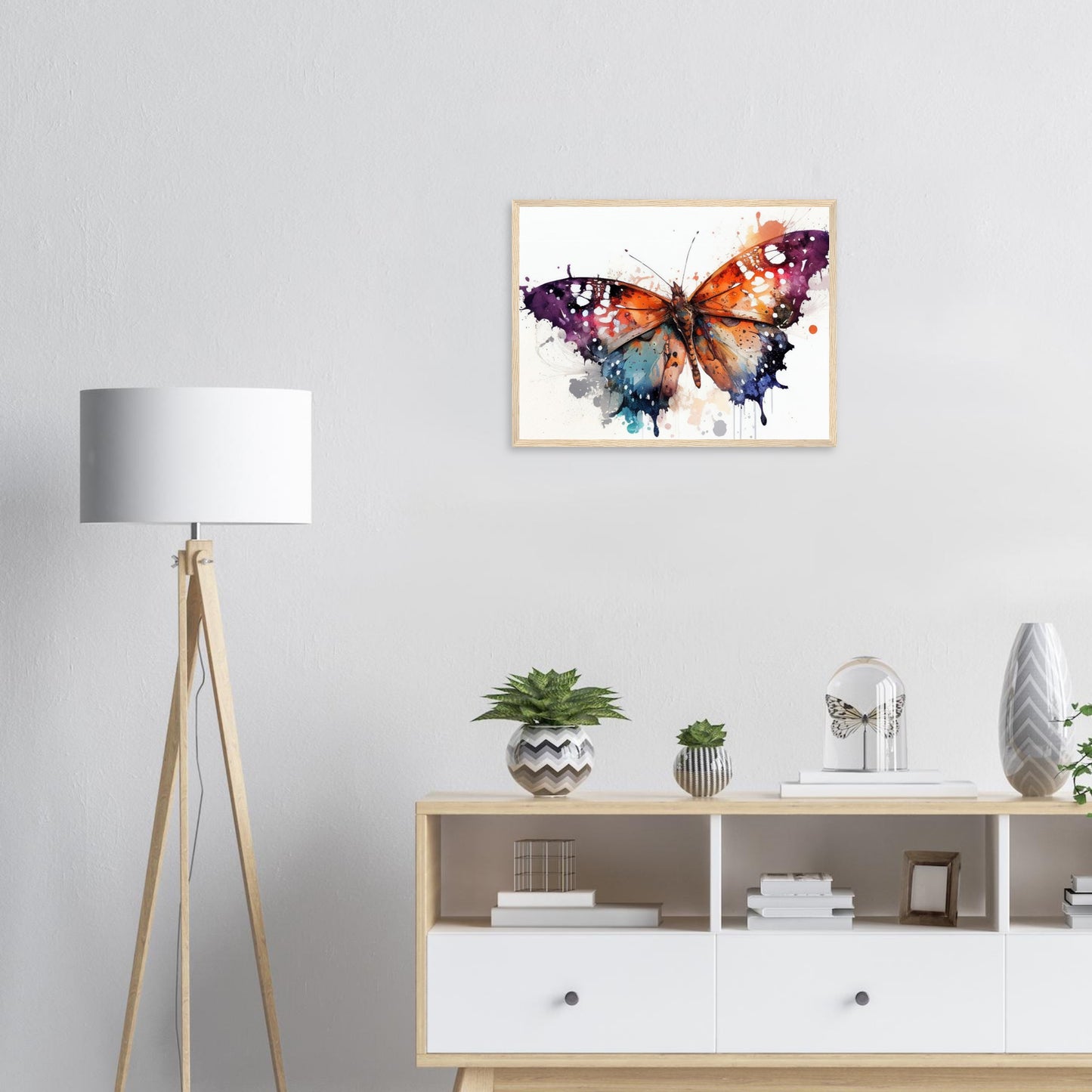 Wings of Color, Poster mit Holzrahmen - Stiersbeste