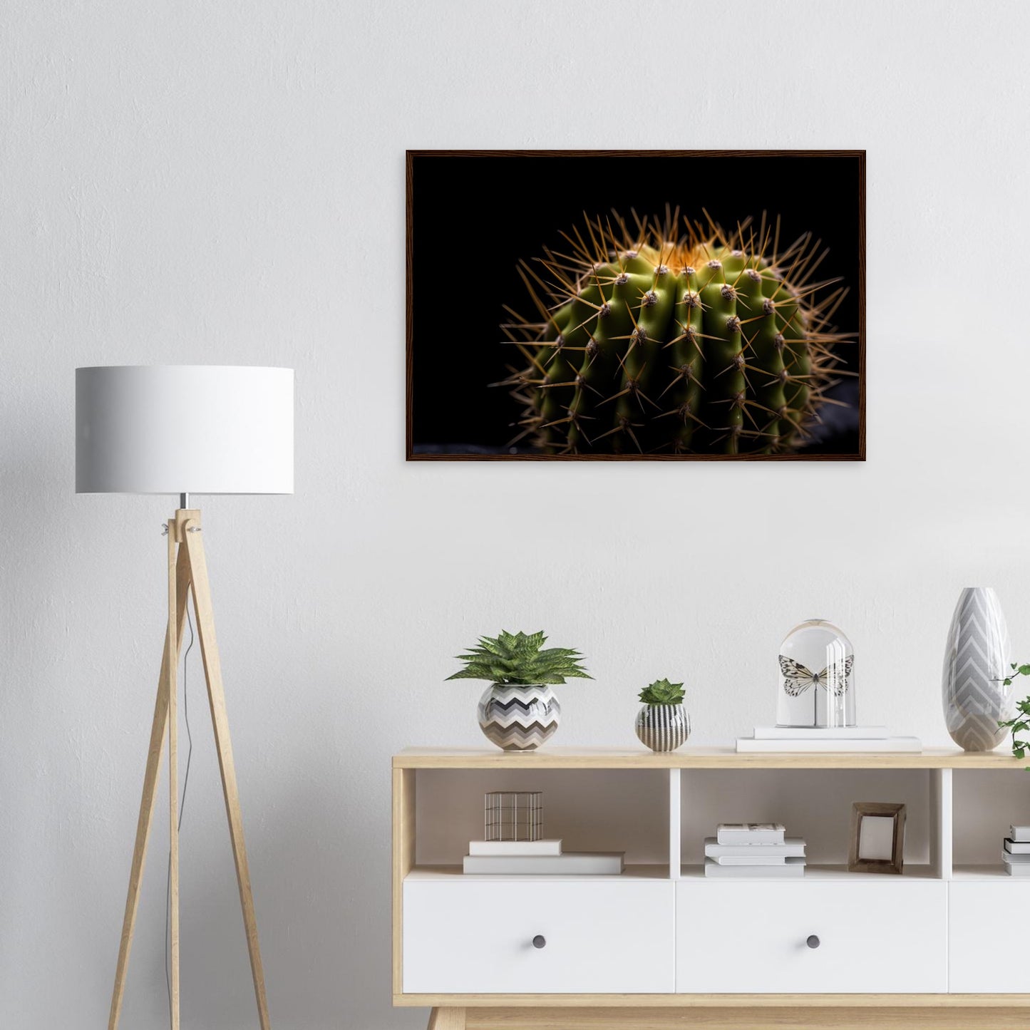 Kaktus in the Studio, Poster mit Holzrahmen - Stiers Beste