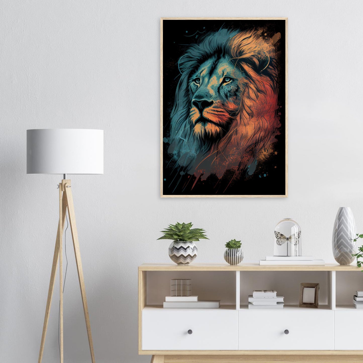 Eyes of the King, Poster mit Holzrahmen - Stiersbeste