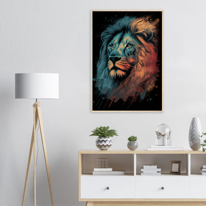 Eyes of the King, Poster mit Holzrahmen - Stiersbeste