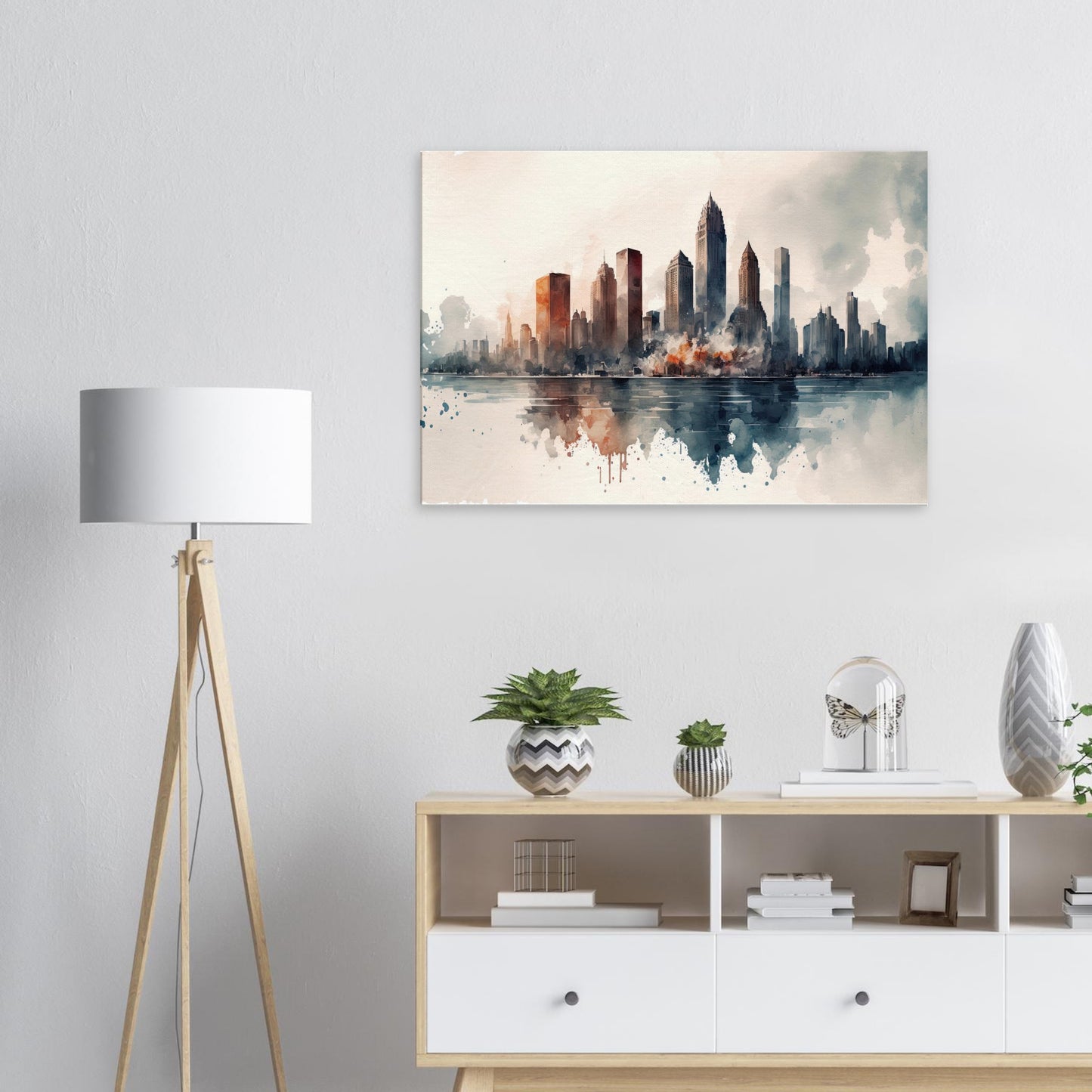 Cloudy Skyline, Leinwanddruck - Stiersbeste