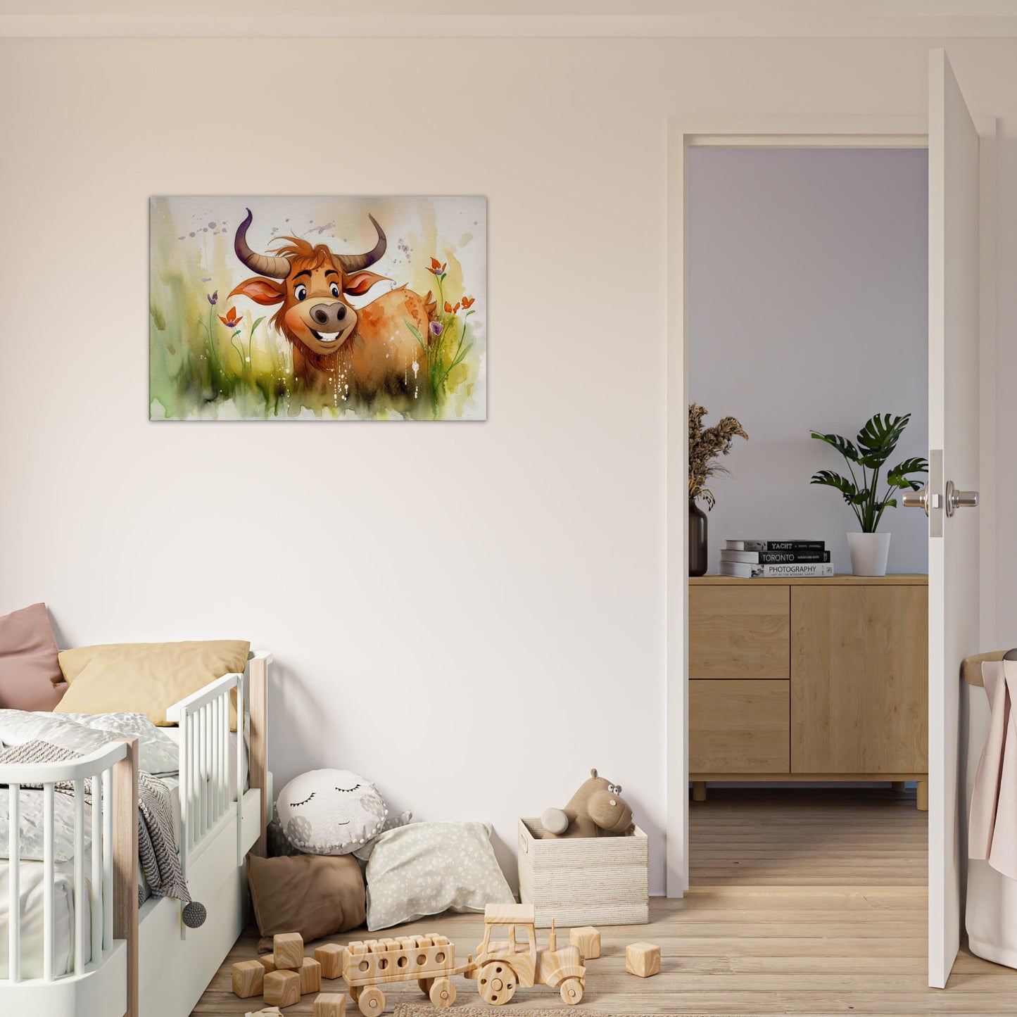 Blumiger Stier, Leinwanddruck - Stiersbeste