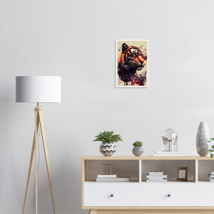 Geheimnisse des Tigerblicks, Poster mit Holzrahmen - Stiersbeste