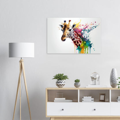 Giraffe Splash Art, Aluminiumdruck - Stiersbeste