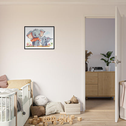 Elephant Cutie, Poster mit Holzrahmen - Stiersbeste