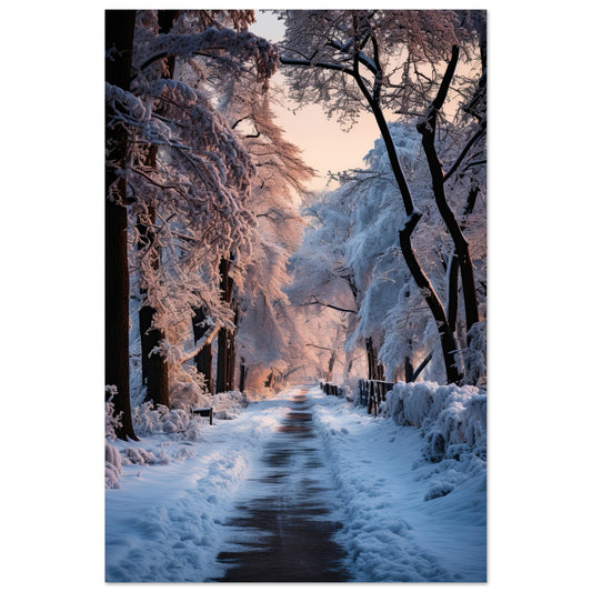 Verschneite Straßenlandschaft, Poster - Stiers Beste