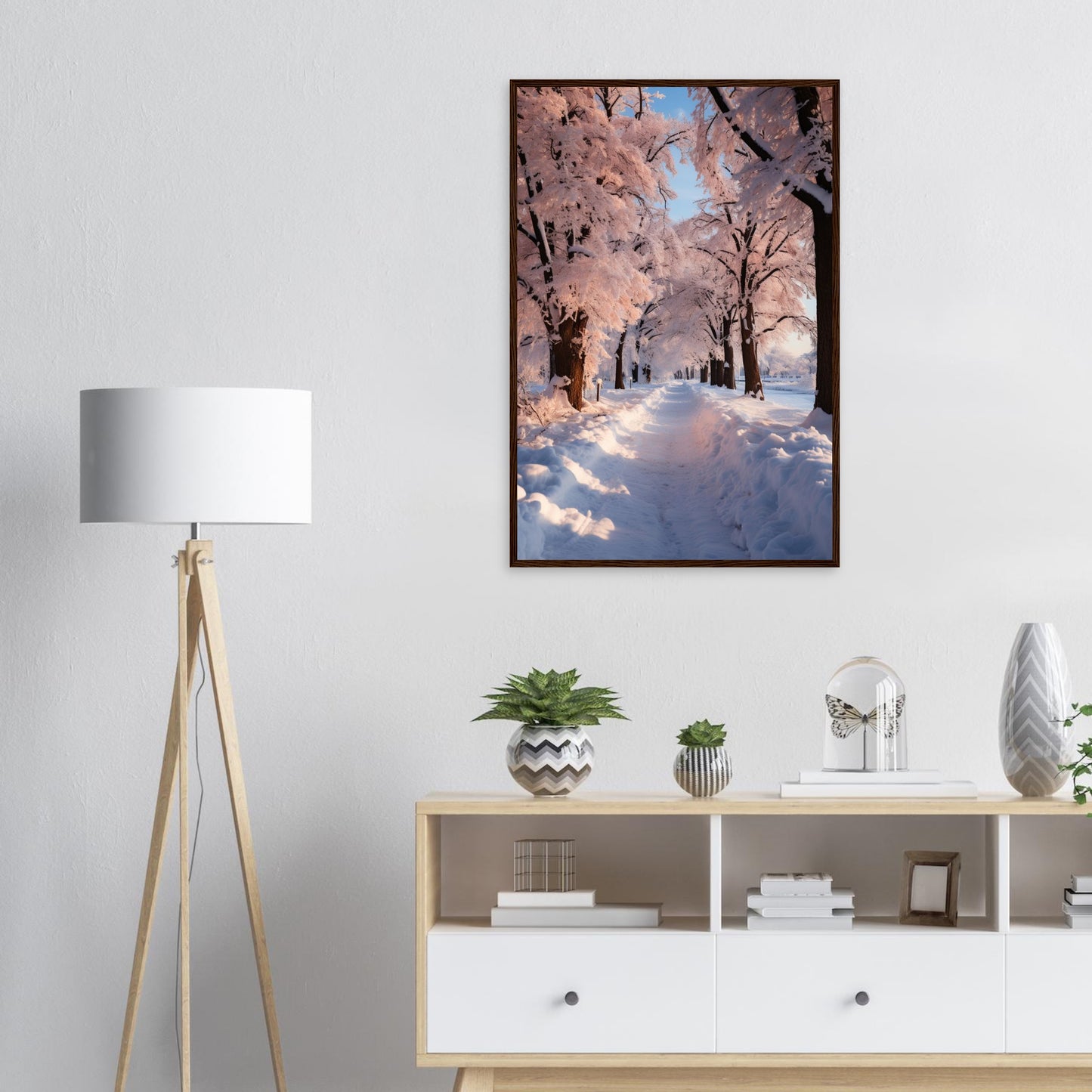 Winterlandschaft, Poster mit Holzrahmen - Stiers Beste