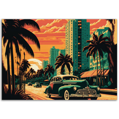 Retro Miami, Holzdruck - Stiersbeste